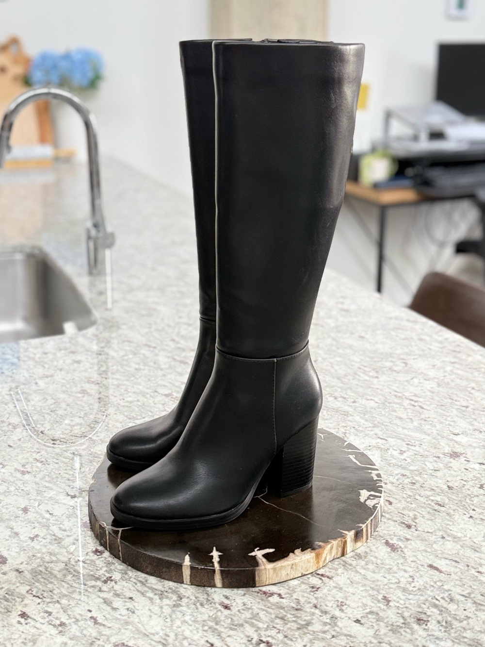 Anna Luisa Cirvinia Tall Black Knee High Boots Quiet Luxury Never Worn